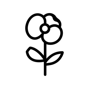 Haşhaş çiçekleri siyah dış hat simgesi ve beyaz arkaplan