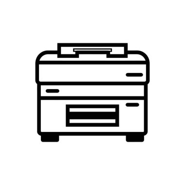 Siyah özet simgesi ve beyaz arkaplan tasarımı yazdırılıyor.