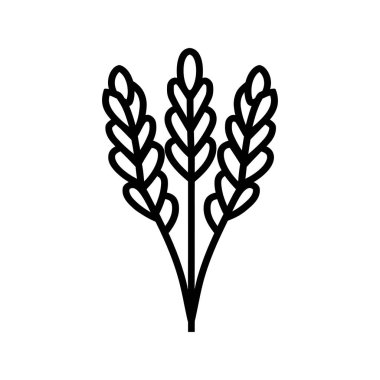Buğday Sapı siyah vektör simgesi yiyecek beyaz arkaplan tasarımı