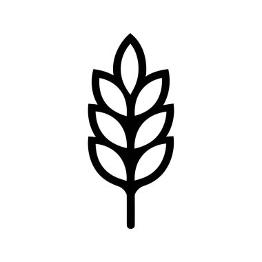 Buğday Sapı siyah vektör simgesi yiyecek beyaz arkaplan tasarımı