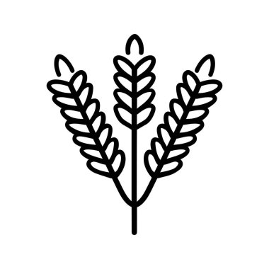 Buğday Sapı siyah vektör simgesi yiyecek beyaz arkaplan tasarımı