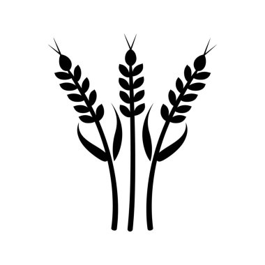 Buğday Sapı siyah vektör simgesi yiyecek beyaz arkaplan tasarımı
