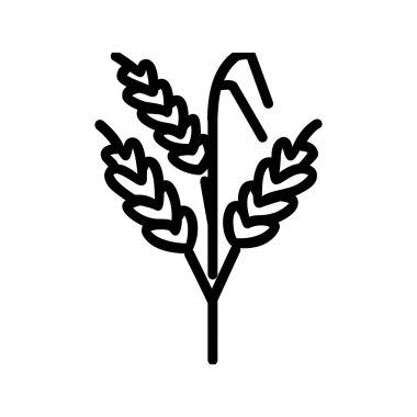 Buğday Sapı siyah vektör simgesi yiyecek beyaz arkaplan tasarımı