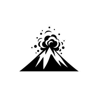 Etkin Volkan Patlaması siyah Simge Vektörü izole tasarımı