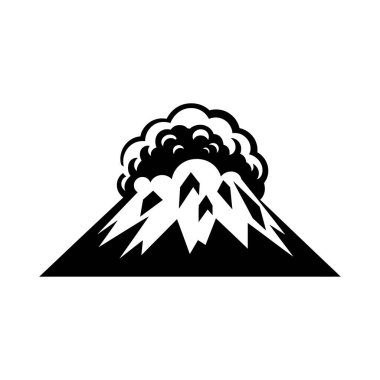 Etkin Volkan Patlaması siyah Simge Vektörü izole tasarımı