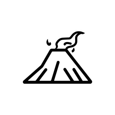 Etkin Volkan Patlaması siyah Simge Vektörü izole tasarımı