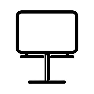 Basit ve izole edilmiş bir tasarım, şeffaf bir arkaplan ile klasik tarzını vurgulayarak siyah bir hatla bir retro televizyon ekranı gösterir..