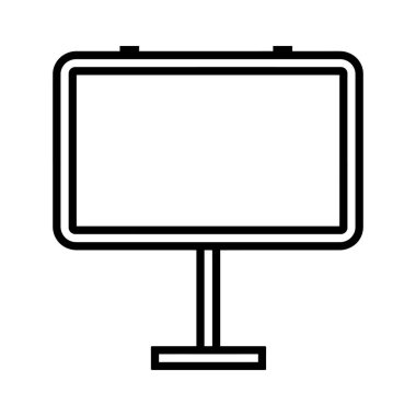 Minimalist bir tabela taslak simgesi. Çeşitli kullanım alanları için basit işaret çizgisi, şeffaf bir arkaplan ve modern bir tasarım ile sunuluyor.