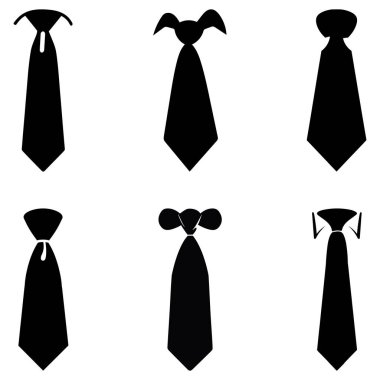 Gömlek yakalı siyah bir kravat silueti..