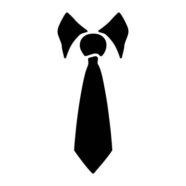 Görünür düğüm ve tasma detayına sahip klasik bir kravat siyah grafik simgesi.