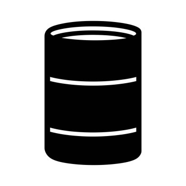 Endüstriyel petrol varilinin simgesi olan simsiyah bir siluet..