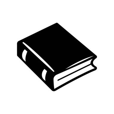 Siyah kitap simgesi biçimi ve eğitim bilgisi beyaz arkaplan