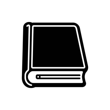Siyah kitap simgesi biçimi ve eğitim bilgisi beyaz arkaplan
