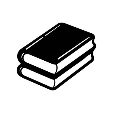 Siyah kitap simgesi biçimi ve eğitim bilgisi beyaz arkaplan