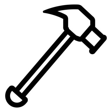 Görüntü, genellikle inşaatlarda kullanılan siyah çizgili bir pençe çekicini gösteriyor. Bir sapı ve çarpıcı bir yüzü var..