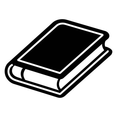 Münferit bir grafik çizimi, siyah-beyaz, eğitimi, okumayı, okur yazarlığı ve bilginin edinilmesini simgeleyen kapalı bir kitabı gösterir..