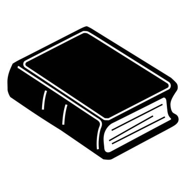 Bu resim izometrik vektör biçiminde kapalı bir cilt kapağı gösterir. Katı siyah ve beyaz kaplamalı kitap eğitim veya tasarım amaçları için idealdir..