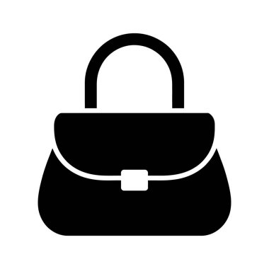 Yuvarlak kenarlı, yuvarlak kenarlı, yuvarlak bir tutacağı ve basit bir tokası olan zarif siyah bir el çantası öne çıkıyor..