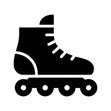 Siyah paten, spor malzemelerini dantelli detaylarla bembeyaz arka planda dört tekerlek sunuyor..