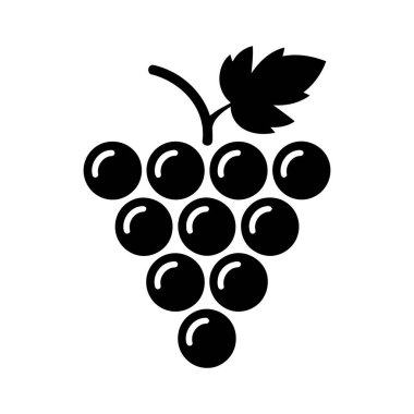 Beyaz arka planda yaprağın izole olduğunu gösteren basit bir üzüm kümesi. Bu meyveyi çekici bir vektör biçiminde gösterir.