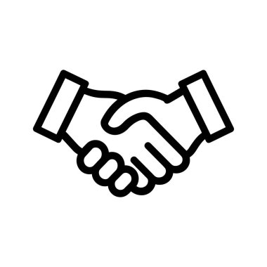 Siyah tokalaşma sembolü görünür; beyaz bir arkaplanda işbirliği, cesur ve profesyonel bir taşıma ortaklığı ve anlaşması ile temsil edilir..