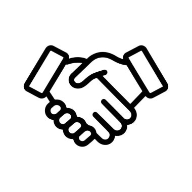 Siyah çizgiler iki elin sıkıca bir araya geldiğini gösteriyor. Bu da anlaşmayı ya da ortaklığı simgeliyor. Temiz beyaz bir arkaplan üzerine kuruludur..