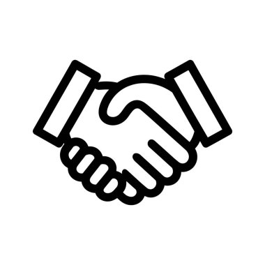 İki kişi arasındaki güçlü bir tokalaşmayı beyaz bir zemin üzerinde koyu siyah bir ana hatla ifade etmek, bu resim anlaşma ve ortaklığı simgeler..