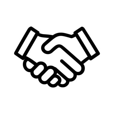 İki siyah el sıkışarak başarılı bir anlaşmayı ya da beyaz arka planda temsil edilen güçlü bir ortaklığı sembolize ediyor..