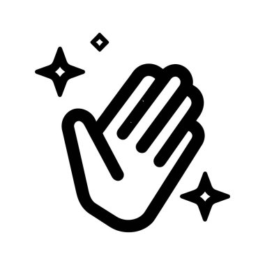 Çarpıcı bir siyah tasvir, parlak ya da parlak görünen bir eli tasvir eder, temiz beyaz bir zemin üzerine kurulur, temizliği iletir..