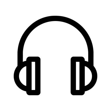 Basit ve gösterişli bir grafik sunumuyla minimalist bir siyah kulaklık ikonu. Beyaz bir arkaplanda izole edilir ve temiz bir element sağlar..