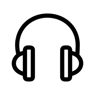 Bu vektör basit, minimalist bir kulaklık simgesi sergiliyor. Kulaklıklar izole edilmiş, beyaz arka plana ayarlanmış..