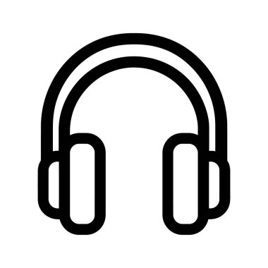 Koyu beyaz arka plan üzerinde siyah kulaklık tasarımı, tek renkli görsellerde sadelik ve modern minimalist gösterimi vurgulayarak sergilenir..