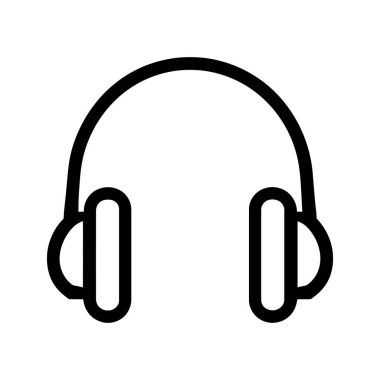 Kulaklıklar beyaz bir arkaplan üzerinde basit siyah bir anahat ile gösterilir ve simge görünür hale getirilir.