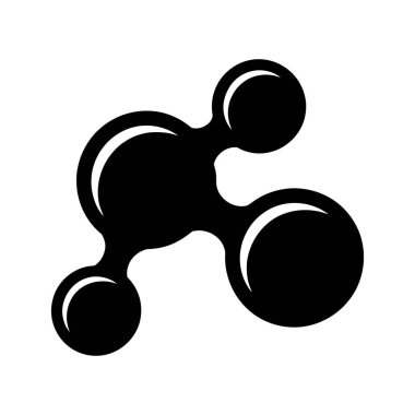 Birbirine bağlı dairelerin soyut bir siyah çember sembolü, beyaz bir arkaplana karşı görsel olarak tutuklayıcı bir görüntü oluşturur..