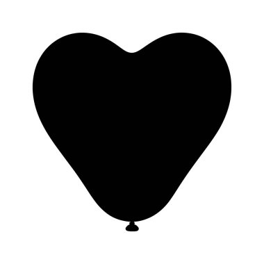 Siyah kalpli balon silueti beyaz arka planda süzülür, basit ama çarpıcı bir görüntü sağlar..