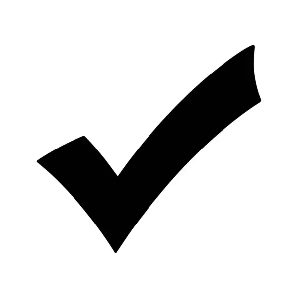 Çarpıcı bir siyah kontrol işareti beyaz bir arkaplanda belirgin bir şekilde gösterilir, basitlik ve onun cesur varlığı ile net bir doğrulama iletilir.