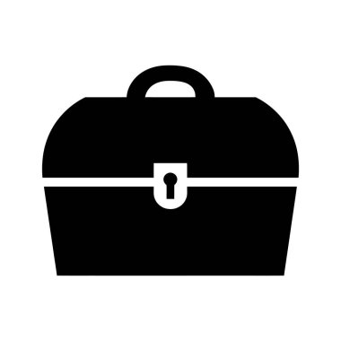 Saf siyah bir evrak çantası silueti iş sadeliğini ön plana çıkarır. Bu minimalist resim, temiz beyaz bir arkaplanda sapı ve anahtar deliği olan siyah bir evrak çantasına sahip..