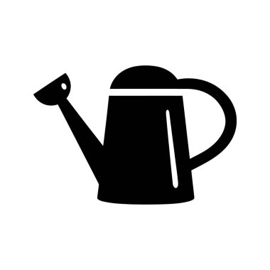 Görüntü siyah bir siluette bir sulama kutusu gösteriyor. Klasik bir tasarıma sahiptir, kolayca tanınabilir ve beyaz bir arkaplanda yer alır..