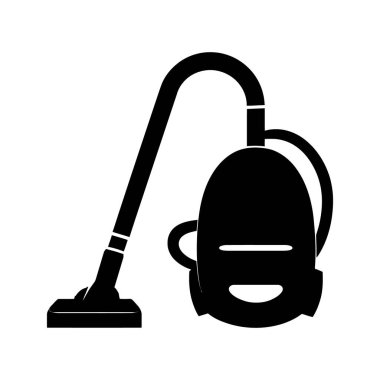 Parlak siyah bir elektrikli süpürge beyaz bir arka plana karşı duruyor. Çeşitli yüzeyleri temizlemeye ve düzenli ve düzenli bir ortam sağlamaya hazır..