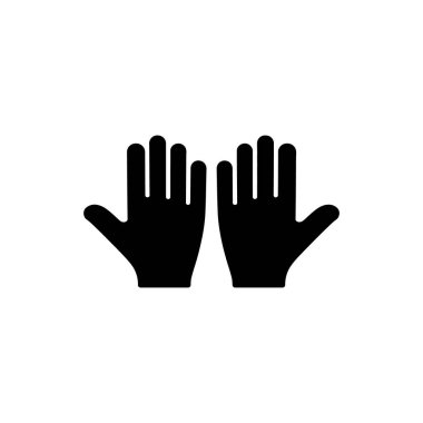 İki el silueti beyaz bir arkaplana karşı yan yana yerleştirilir ve insan elinin açık ve basit bir şekilde temsil edilmesini sağlar..