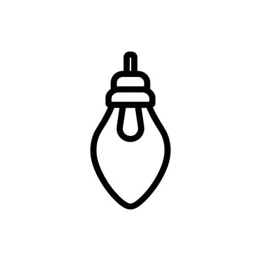 Bir ampul tasarımının siyah çizgisi, çeşitli uygulamalar için asgari ama net bir gösterimi gösteren beyaz arkaplan üzerine kuruludur..