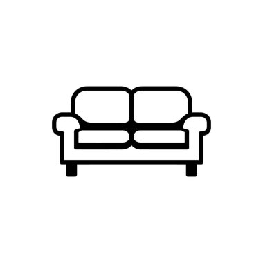 Tarz sahibi siyah bir kanepe, beyaz bir zemine karşı, zarif bir şekilde, çeşitli uygulamalar için uygun, temiz ve minimalist bir estetik sunar..