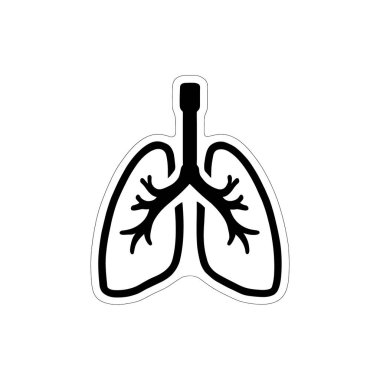 İzole edilmiş siyah anatomik akciğer yapısı görsel berraklığı arttırmak için zıt beyaz bir arka plan içerir. Bu resim eğitici ve yaratıcı projeler için uygundur.