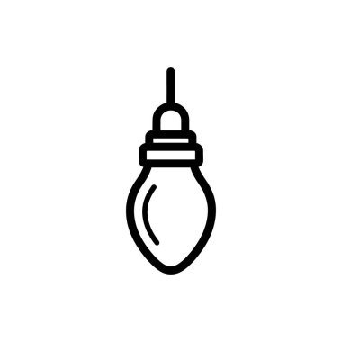 Bir yılbaşı ampulünün ana hatları beyaz bir arkaplan üzerine kuruludur ve çeşitli festival uygulamaları için uygun basit ve grafik bir görüntü oluşturur..