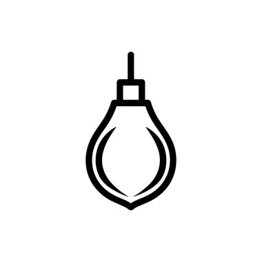 Bir kolyenin siyah çizgisi, temiz beyaz arkaplana karşı izole edilmiş, minimal tasarım elemanına sahip basit bir soyut biçimi gösterir.