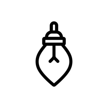 Siyah çizgiler beyaz arka planda izole edilmiş minimalist bir ampul gösteriyor. Tepesi ve tabanı olan ampulü gösteriyor..