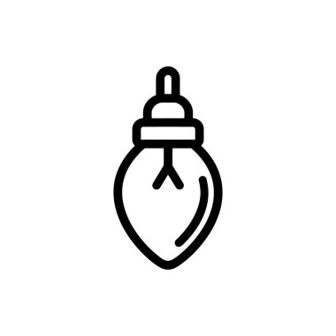 Bu çizgi simgesi, beyaz bir arkaplana karşı özet, basit şekil ve minimalist tasarım detaylarına odaklanan bir ampulü betimler.