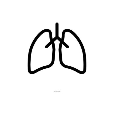 Basit siyah akciğerler beyaz arka planda solunum sistemi anatomisini gösteriyor.