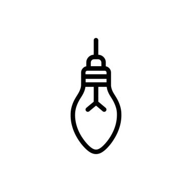 Basit bir çizgi simgesi, beyaz bir arkaplanda siyah çizgili bir ampulü gösterir. Bir fikrin minimalist, temiz ve modern bir sembolüdür..