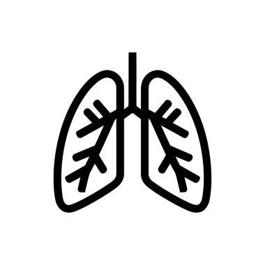 Siyah çizgili anatomik akciğerler beyaz arka planda sağlık ve solunum sağlığını gösteriyor. Akciğerler akciğer sağlığını ve hayat boyu sağlıklı nefes almayı temsil eder..